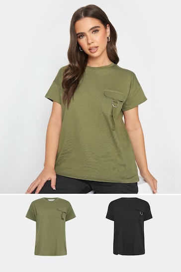 PixieGirl Petite Green Utility T-Shirts 2 Pack