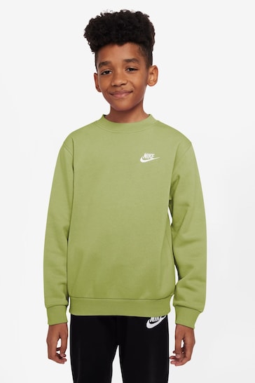 Nike Chartreuse Green Club Fleece Sweatshirt