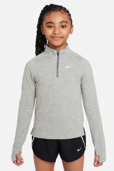 Nike Grey Dri-FIT Long-Sleeve 1/2 Zip Top