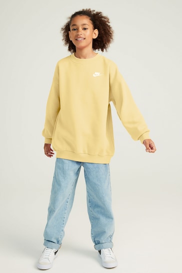 Nike Yellow Oversized Club Fleece Sweatshirt