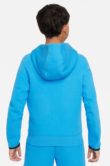 Nike Bright Blue Tech Fleece Zip Through Hoodie