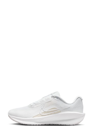Nike White Downshifter 13 Road Running Trainers