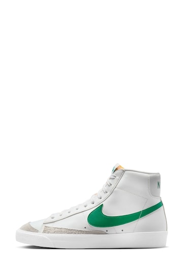 Nike White/Green Blazer Mid '77 Vintage Trainers
