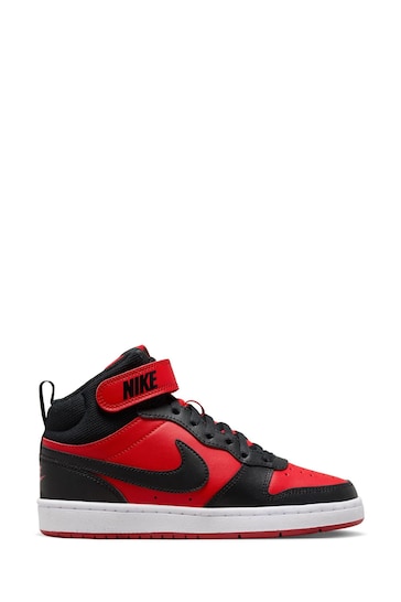 Nike Red/Black Youth Court Borough Mid Trainers