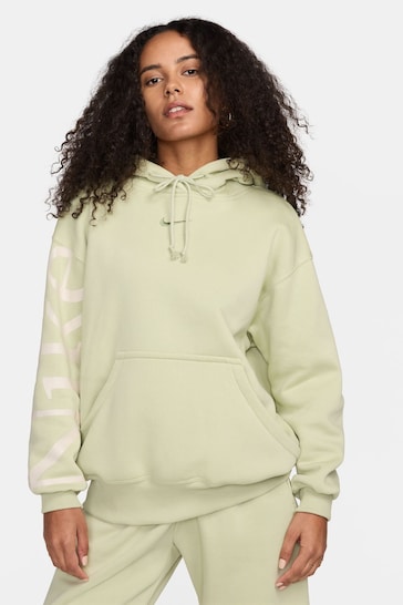 Nike Green Oversized Fleece Logo Hoodie