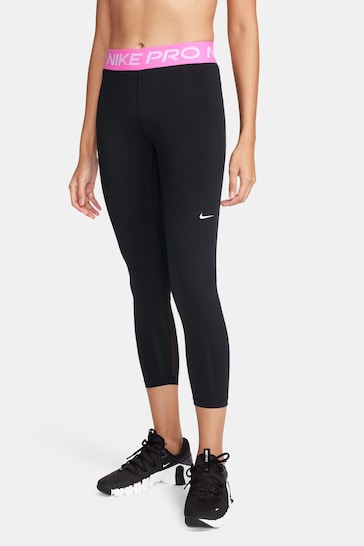 Nike Black/Pink 365 Cropped Leggings