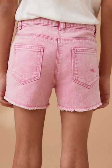 Pink Frayed Edge Distressed Shorts (3-16yrs)
