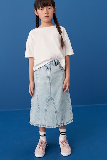 Mid Blue Denim Midi Skirt (3-16yrs)
