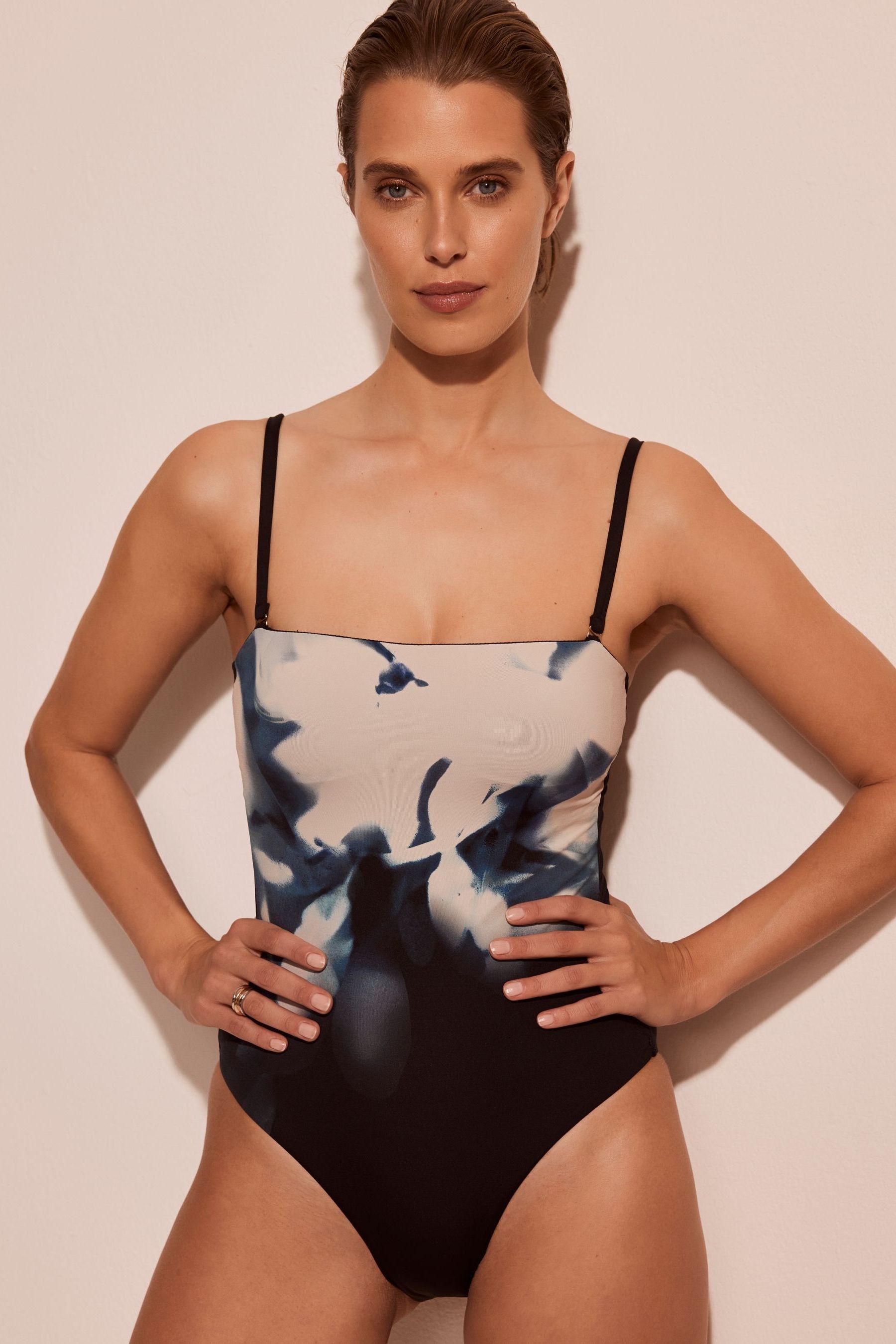 Navy bandeau hot sale swimsuit
