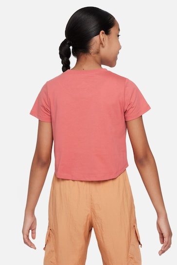 Nike Red Futura Cropped T-Shirt