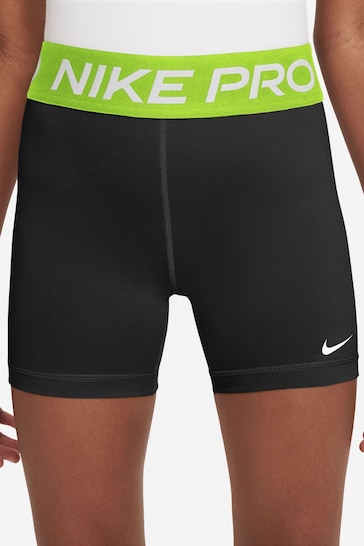 Nike Black/Lime Dri-FIT Pro 3 Inch Shorts