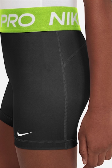 Nike Black/Lime Dri-FIT Pro 3 Inch Shorts