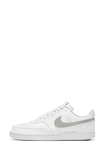 Nike Grey/White Court Vision Low Trainers