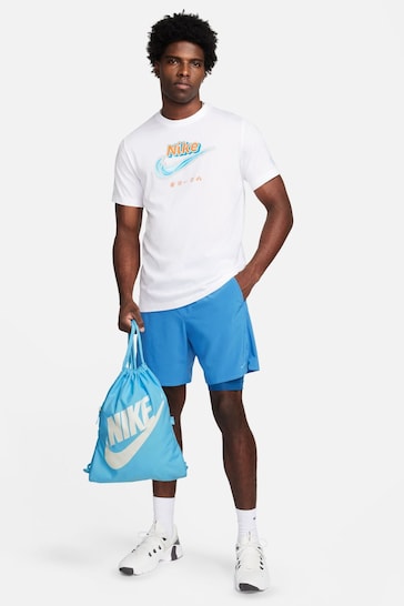Nike Light Blue Heritage Drawstring Bag