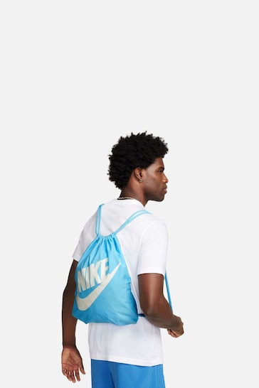 Nike Light Blue Heritage Drawstring Bag