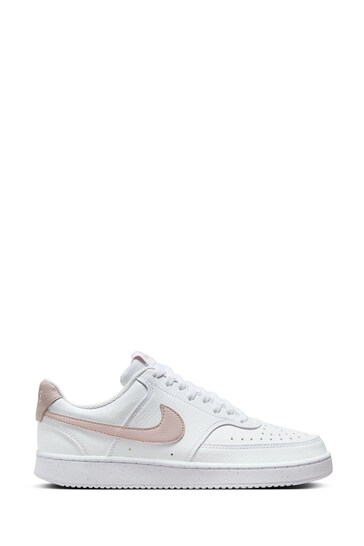 Nike White/Purple Court Vision Low Trainers