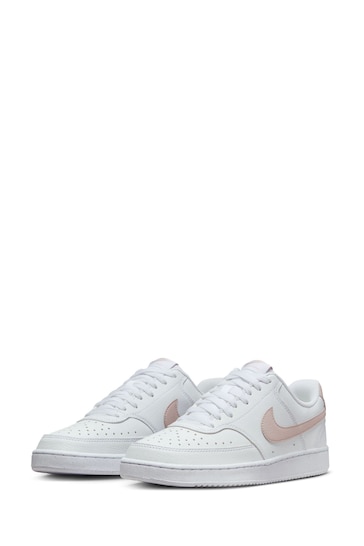 Nike White/Purple Court Vision Low Trainers