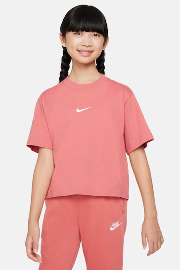 Nike Red Oversized Essentials Boxy T-Shirt