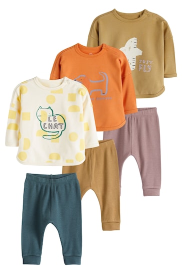 Bright Animal Baby T-Shirts And Leggings Set 6 Pack
