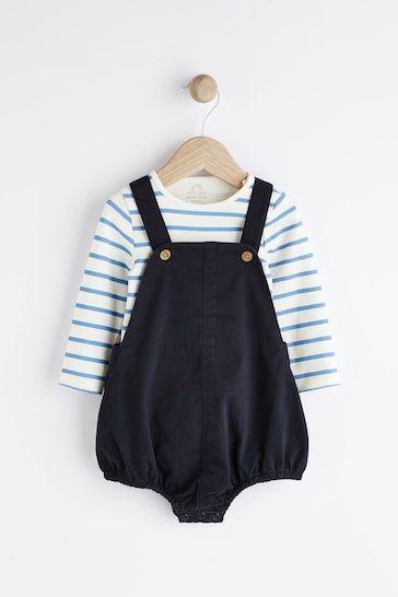 Navy Blue Dungarees And Bodysuit Baby Set (0mths-2yrs)