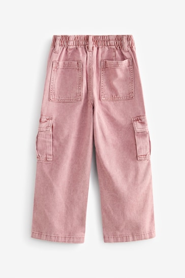 Pink Wide Leg Cargo Jeans (3-16yrs)