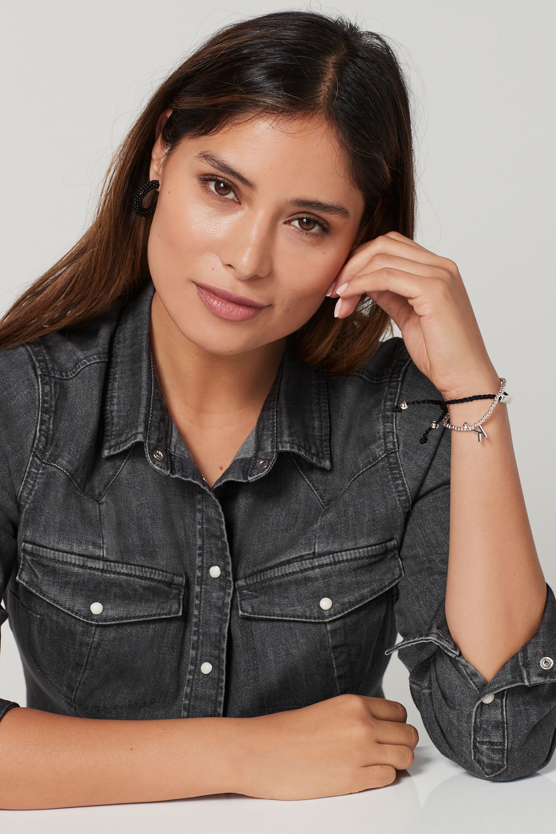 Black denim shirt womens uk best sale