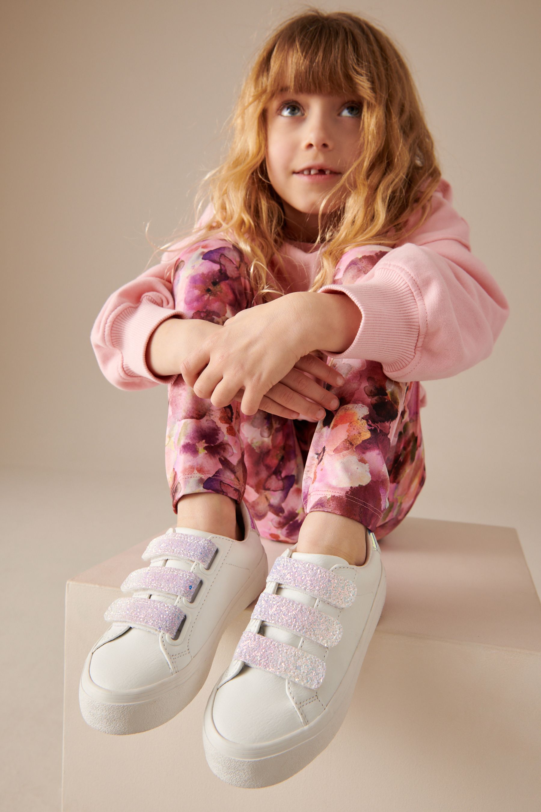 White outlet glitter trainers