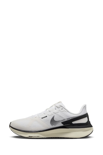 Nike White/Lemon Air Zoom Structure 25 Running Trainers