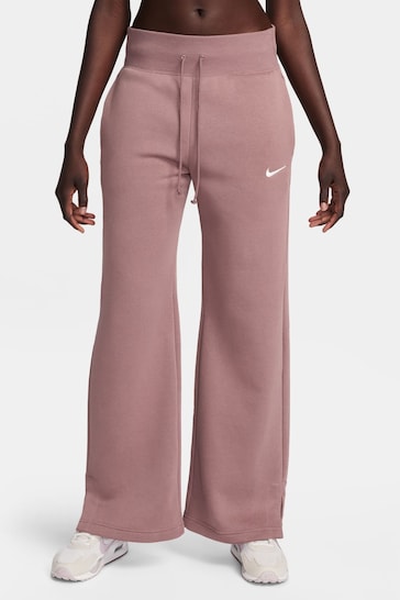 Nike Pink Phoenix Fleece High Waisted Wide Leg Sweatpants