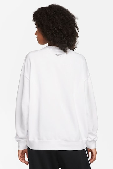 Nike White Dri-FIT Get Fit Graphic Crewneck Sweatshirt