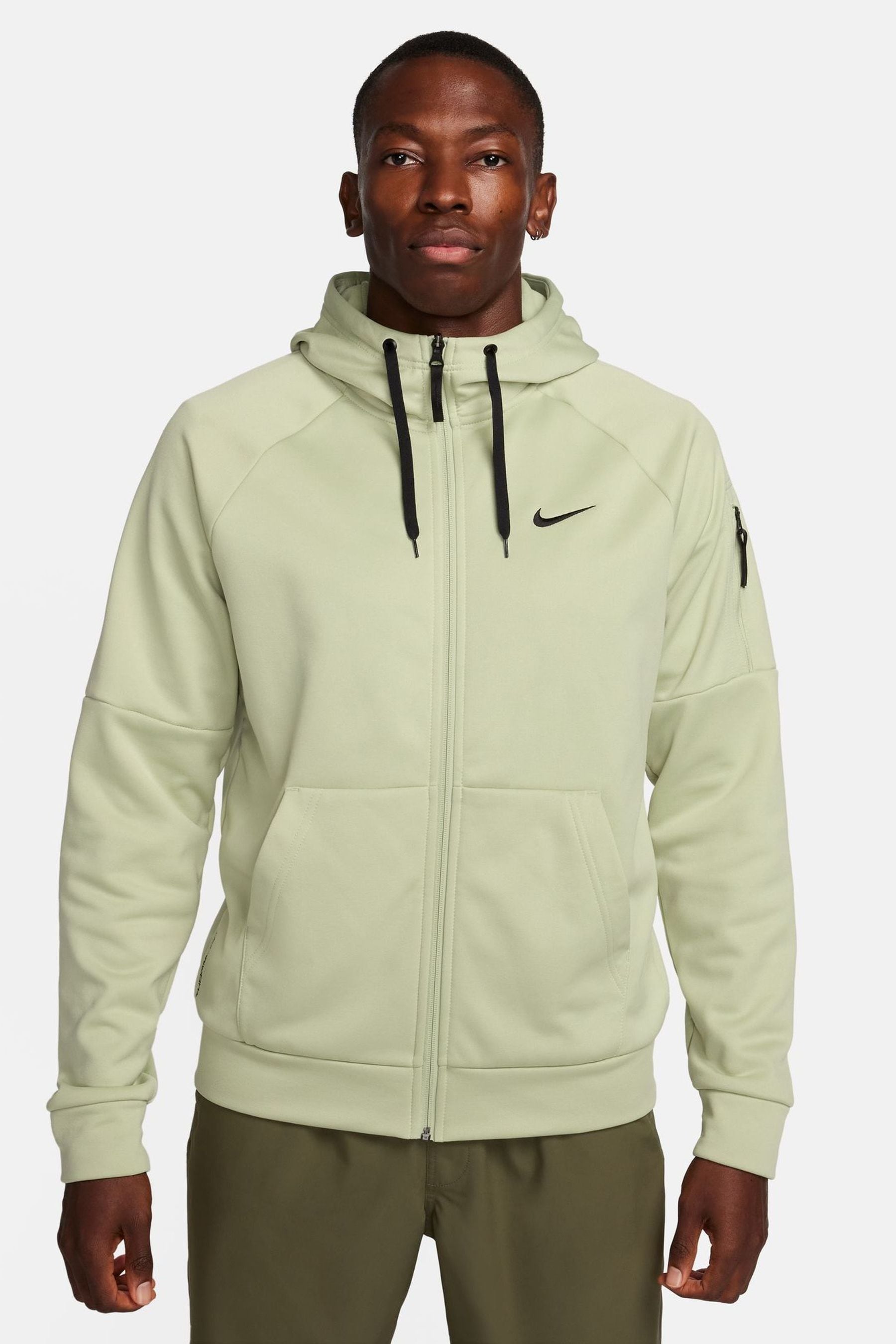 Buy Nike Olive Green Therma FIT Full Zip Training Hoodie from the