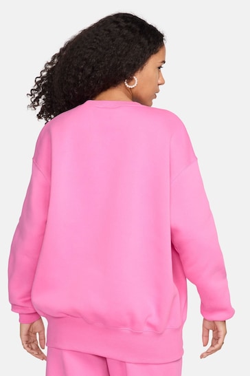 Nike Bright Pink Oversized Mini Swoosh Sweatshirt