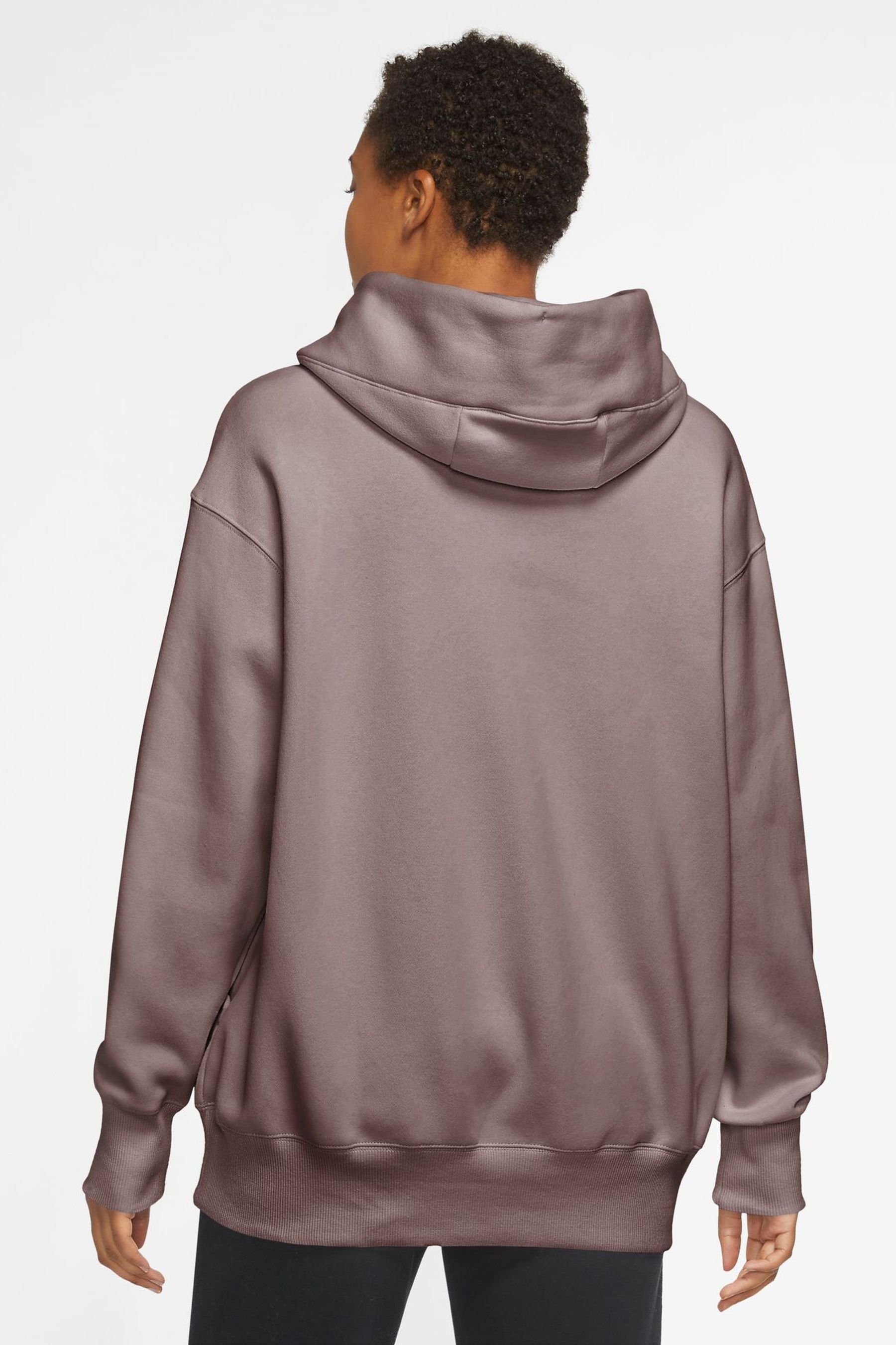 Nike mini swoosh sales oversized hoodie in purpl