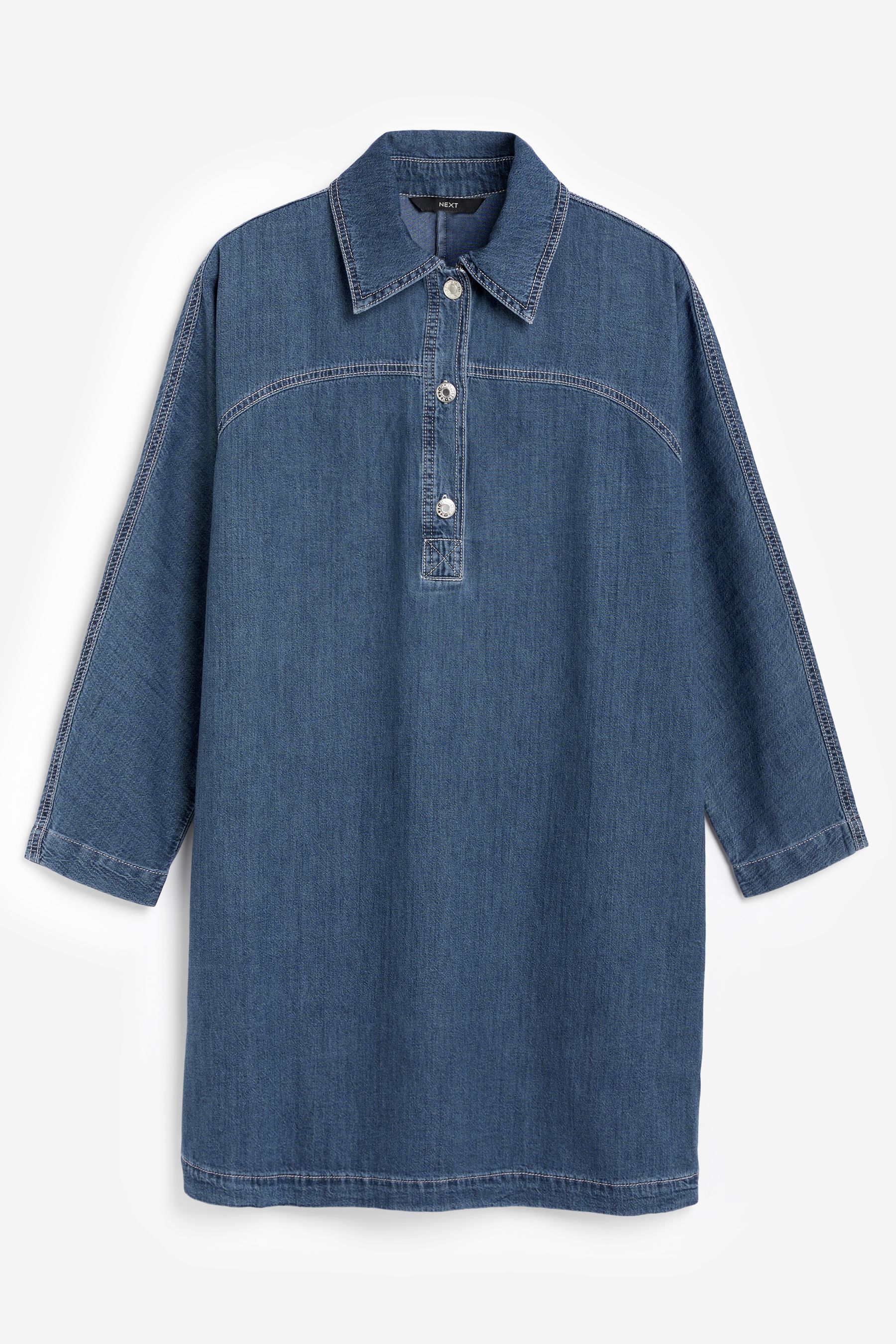 Buy Rinse Blue Denim Pullover Tunic Mini Dress from the Next UK