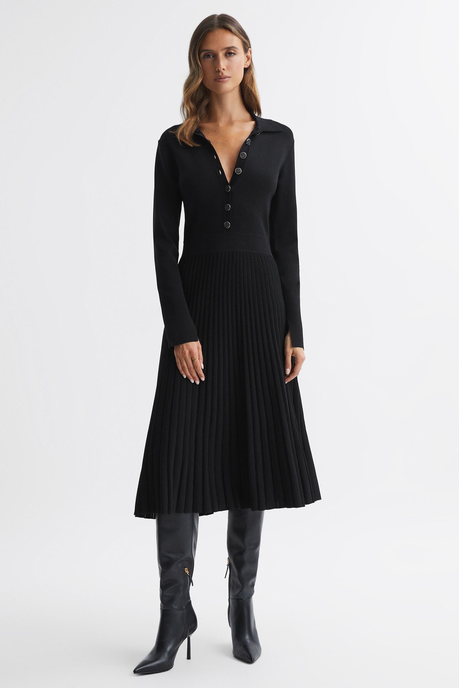 Black midi dress next clearance