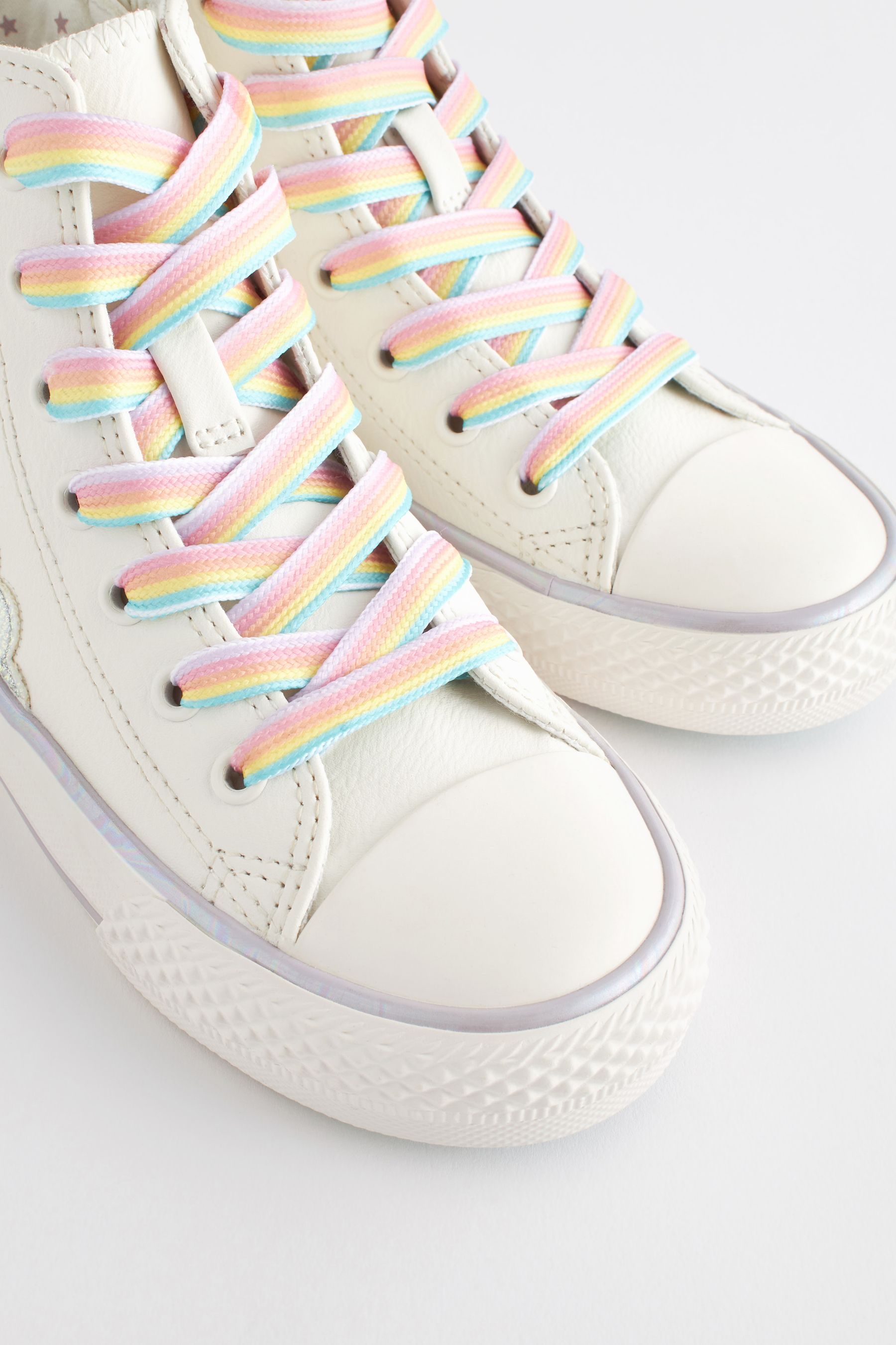 Buy White Rainbow Unicorn Standard Fit F Lace Up High Top