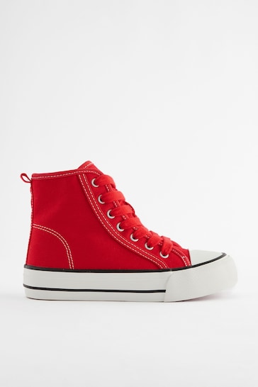 Red Chunky High Top Trainers