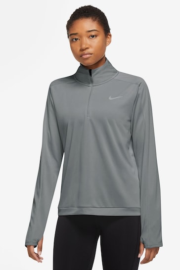 Nike Grey Dri-FIT Pacer 1/4Zip Running Top