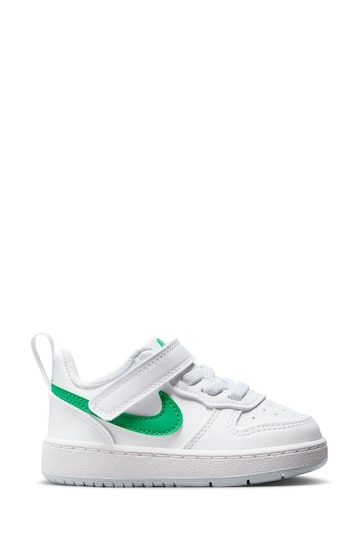 Nike White/Green Infant Court Borough Low Recraft Trainers