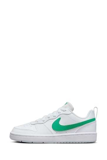 Nike White/Green Youth Court Borough Low Recraft Trainers