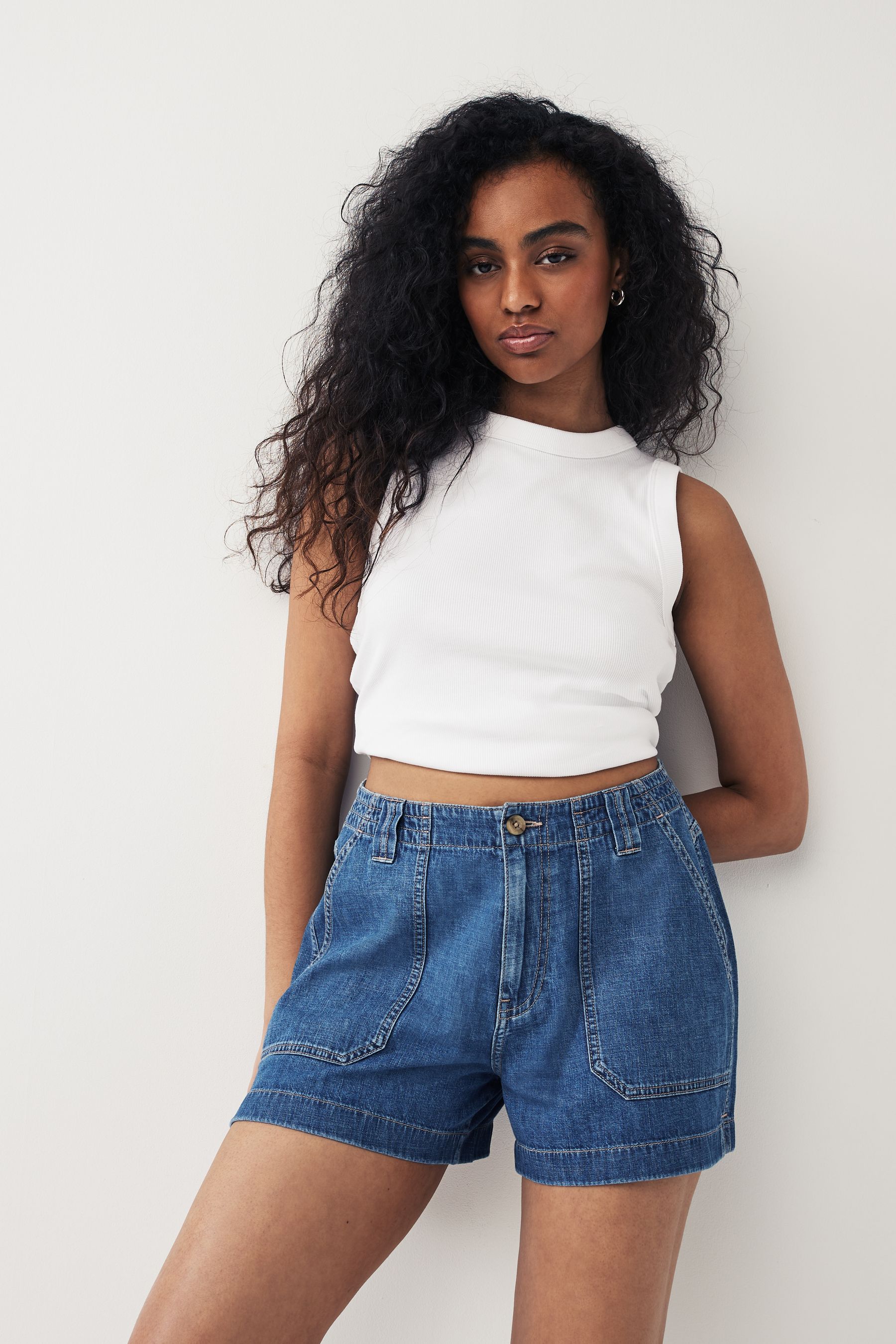 Women's cargo hot sale denim shorts