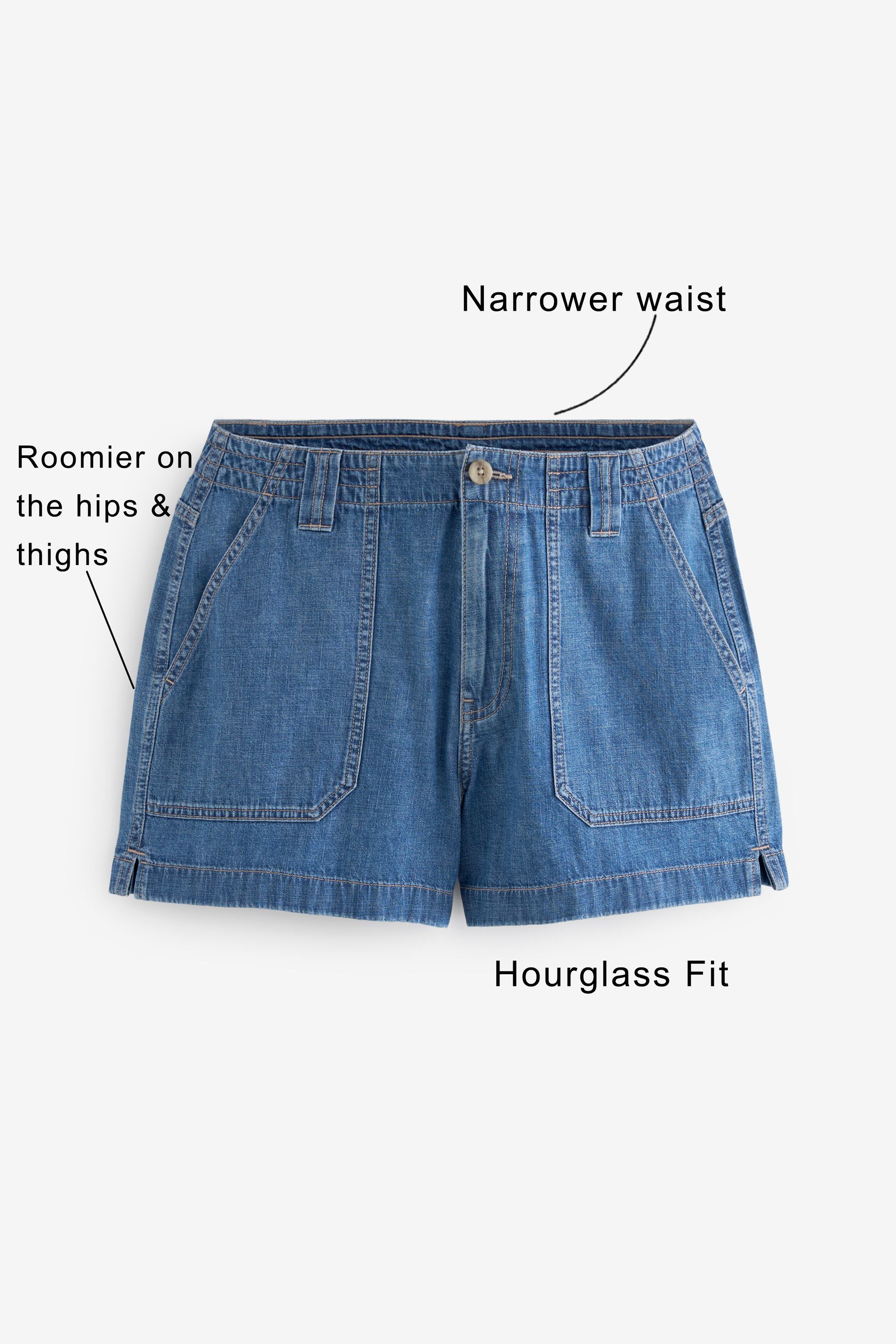 Denim shorts shop for hourglass figure