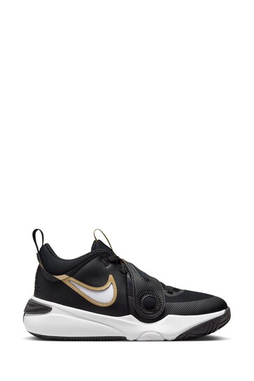 Nike Black/White Team Hustle D 11 Youth Basketball Trainers