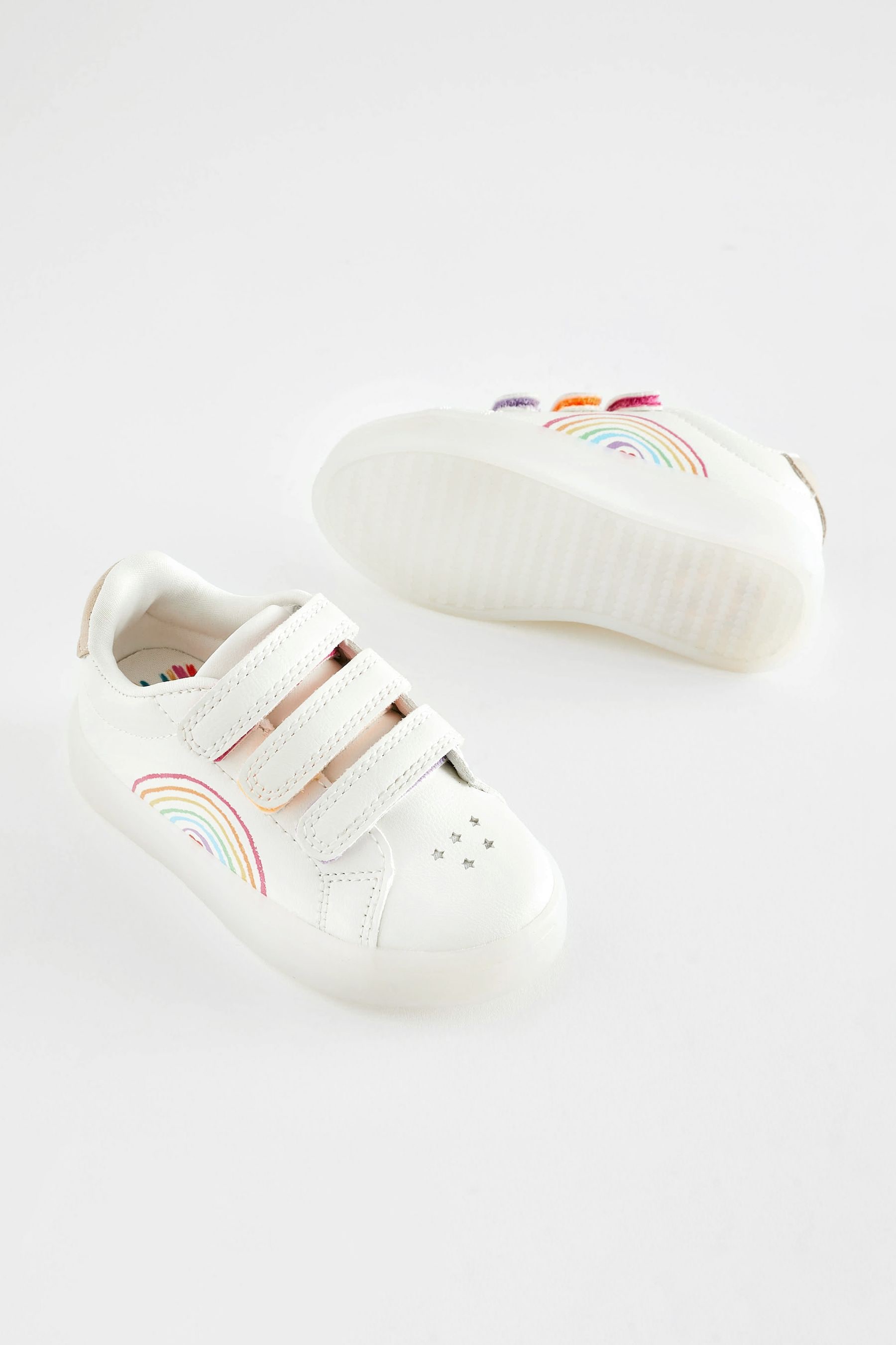 White Rainbow Light Up Trainers