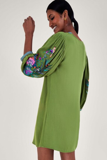Monsoon Green Kaitlyn Bird Embroidered Tunic