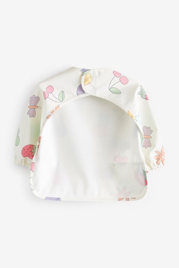 Cream Mixed Character Baby Weaning And Feeding Sleeved Bibs (6mths-3yrs)