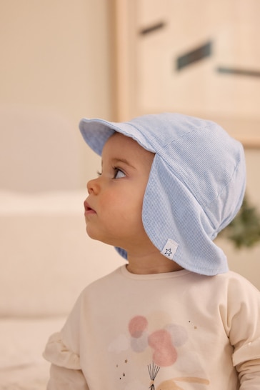 Blue Reversible Legionnaire Baby Hat (0mths-2yrs)