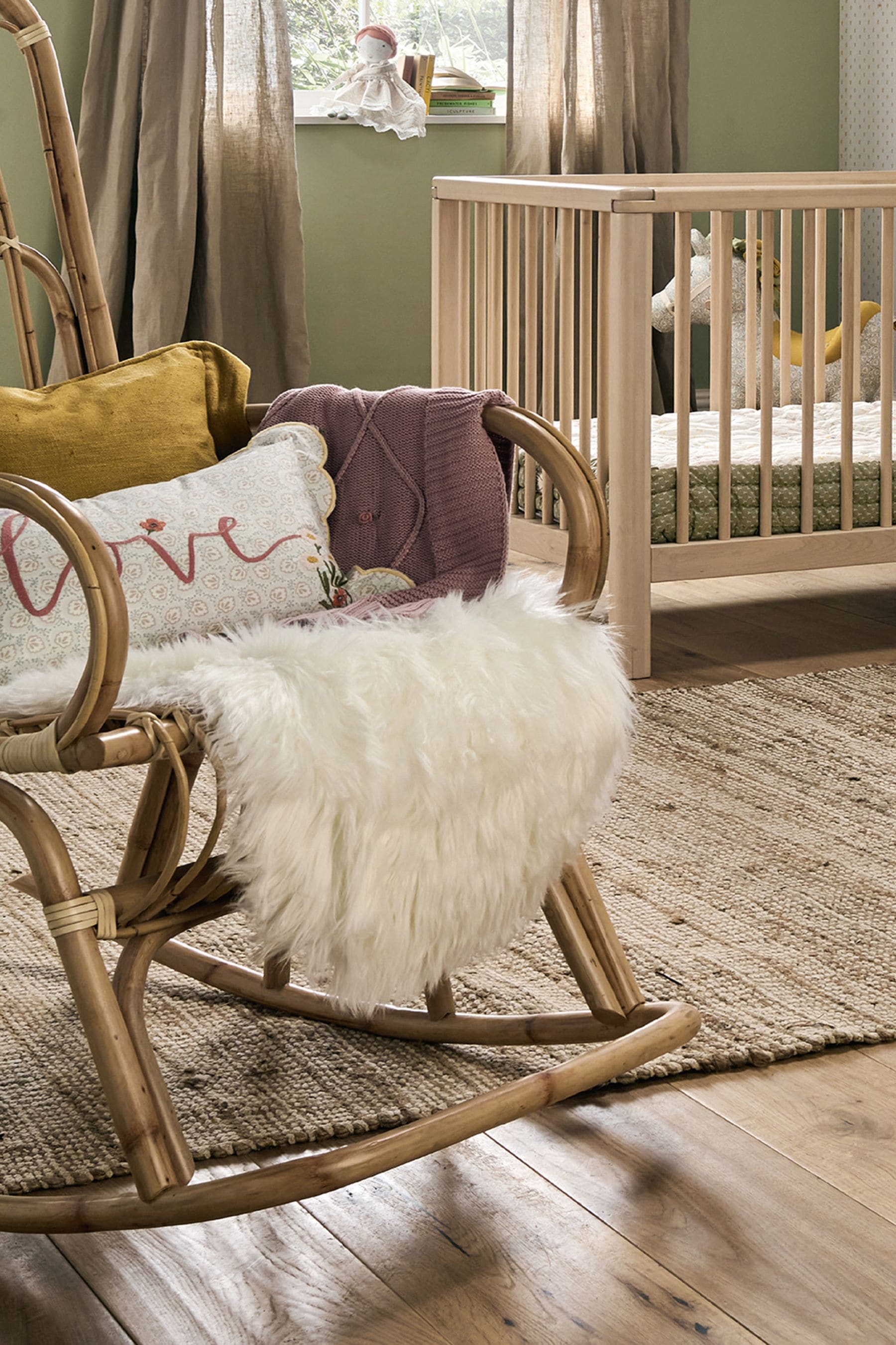 Natural wood rocking chair nursery hotsell