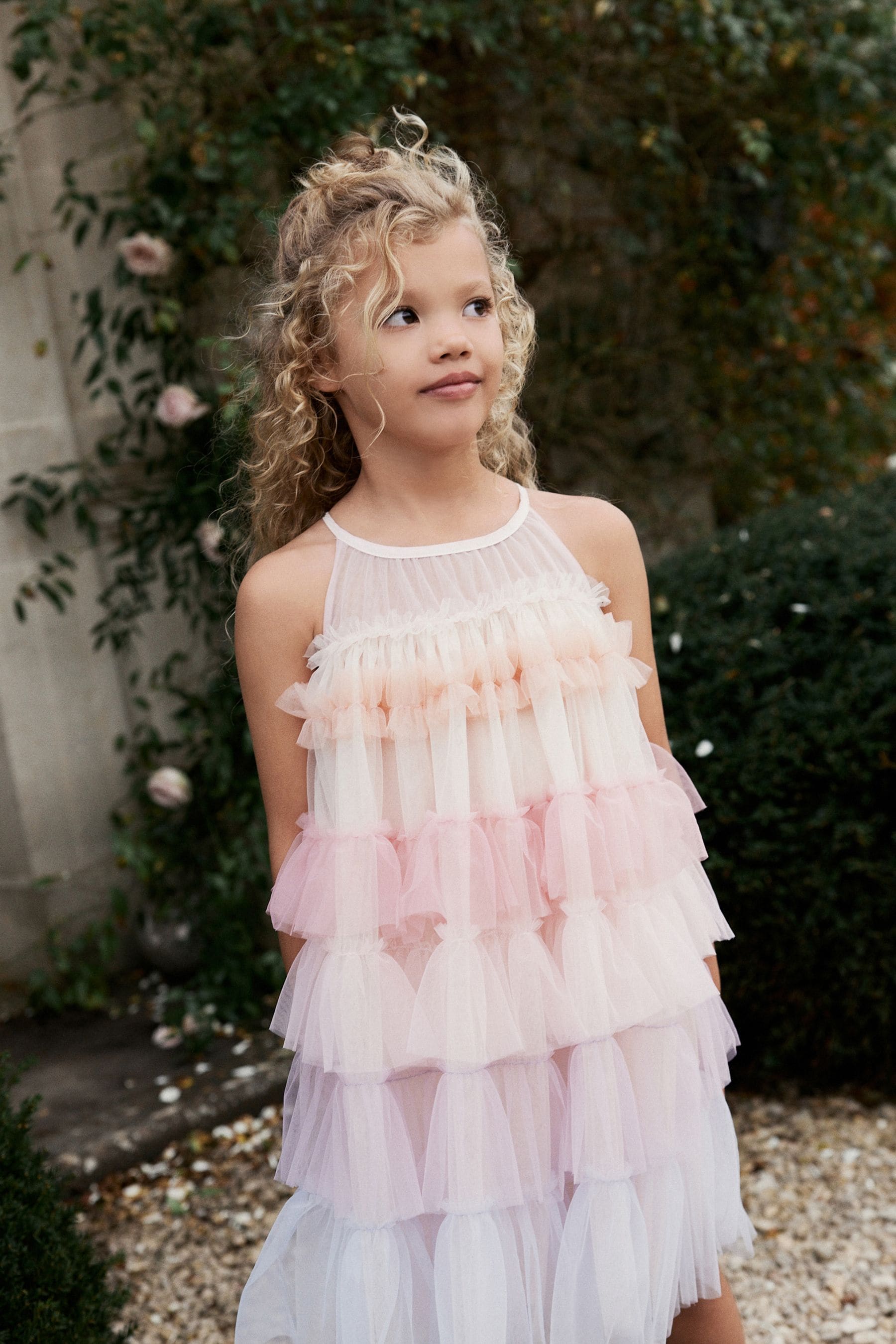 Buy Pink Pastel Rainbow Tiered Mesh Party Dress 3 16yrs from the Next UK online shop