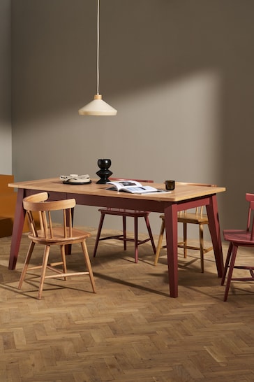 MADE.COM Oak & Terracotta Ralph Rectangular 6 to 8 Seater Extending Dining Table
